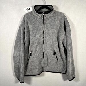 Gap Jacket Mens Medium Gray Full Zip Soft‎ Fleece Long Sleeve Mock Neck Winter